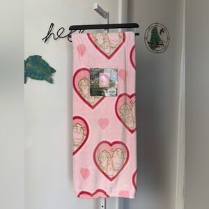 NEW Shrek & Fiona Valentines Hearts Soft Plush Throw Blanket 50”x70” Pink